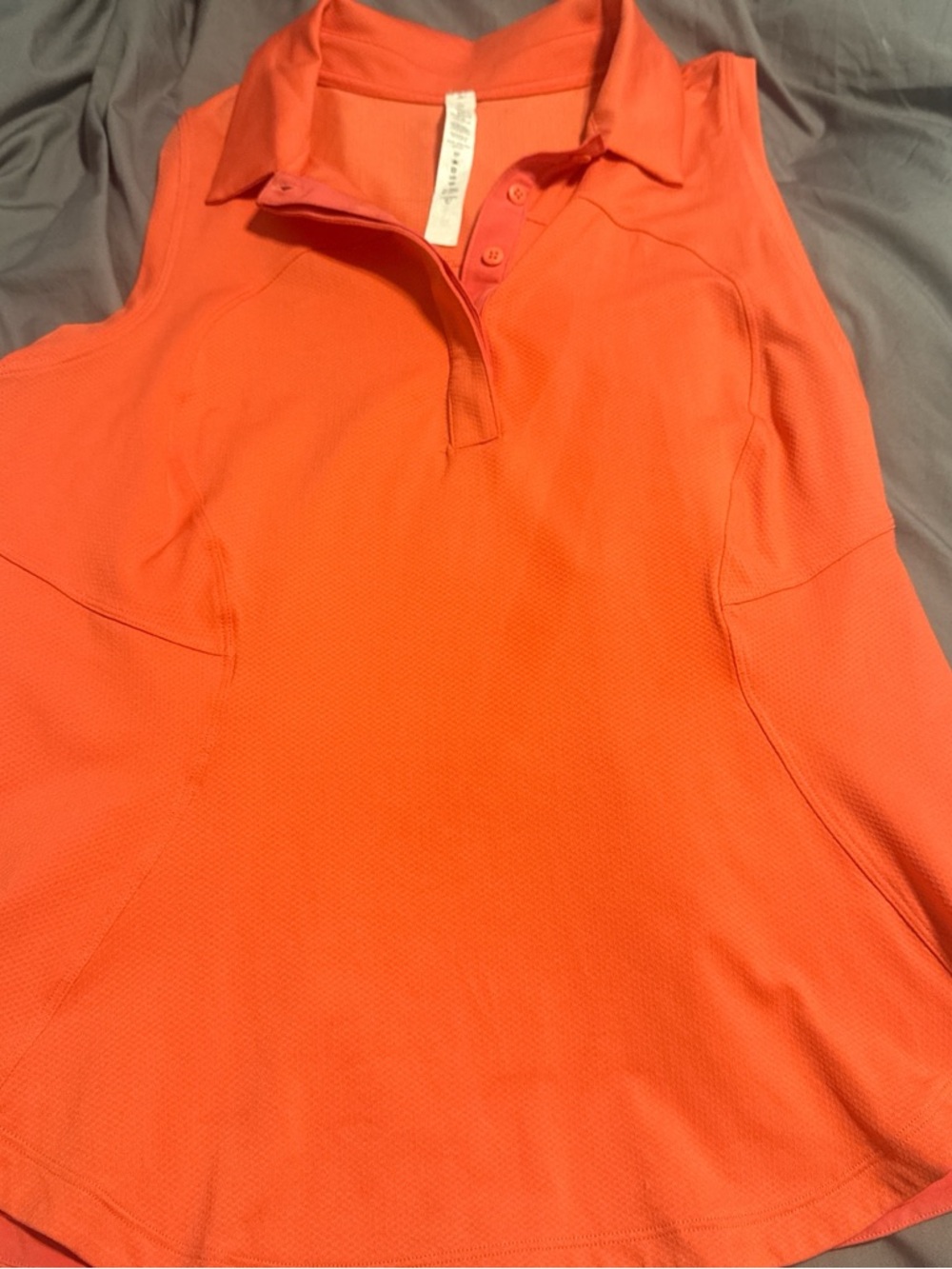 lululemon athletica Coral-Orange Sleeveless Polo Tank